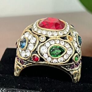 Heidi Daus “Wait No More” Swarovski Crystals size 12 ring EUC
